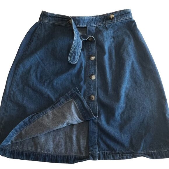 VINTAGE Orvis Denim Skirt size 10 made in USA 100% cotton - Picture 10 of 15